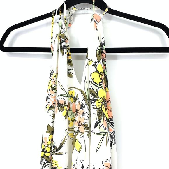 Leith Women's Size Medium Floral Halter Jumpsuit Wide Leg - Picture 4 of 8